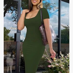 Chic Olive Bodycon Mini Dress
